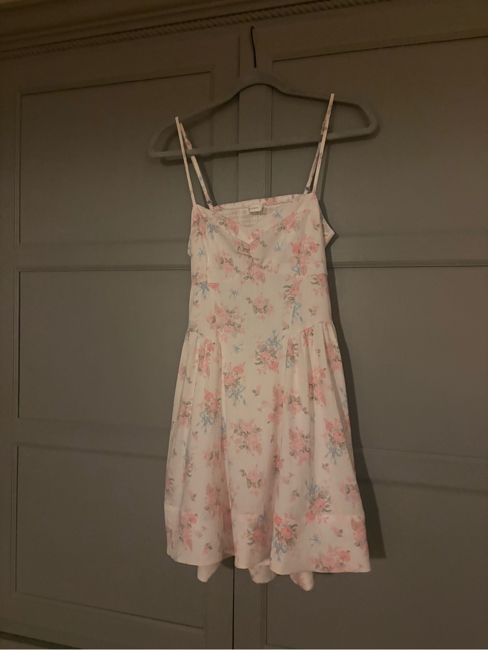 Altar'd State Light Pink Floral Spaghetti-Strap Dress